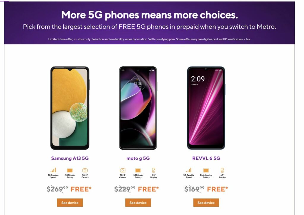 Metro mobile phone deals